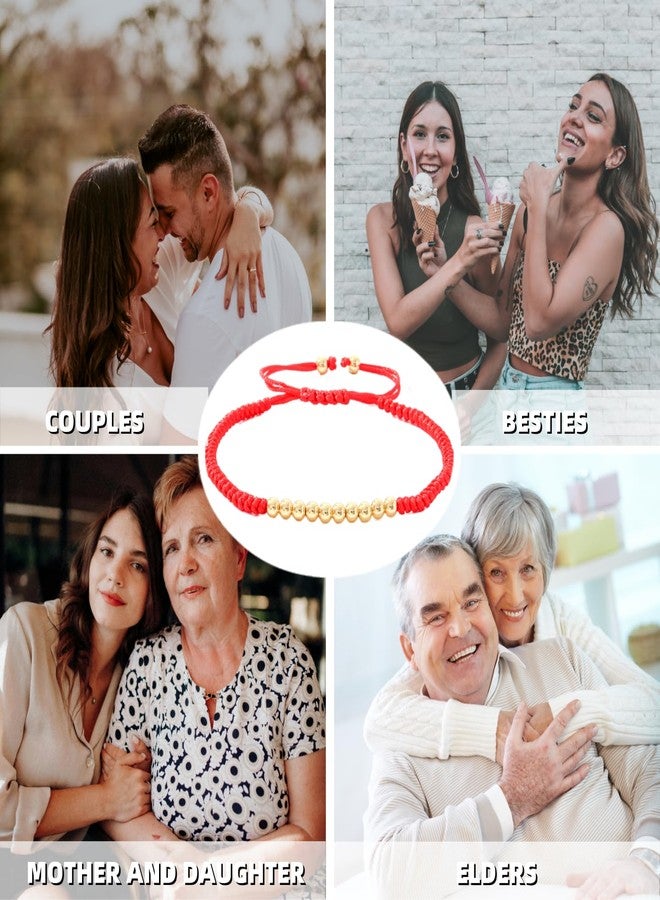 OopsifyMe 2PCS Handmade Bracelet Protection Gifts, String Adjustable Amulet Bracelet, Powerful Bracelet for Good Luck, Red Braided Bracelet for Women Mom Mother Daughter Couples Sisters Friends - Image 4